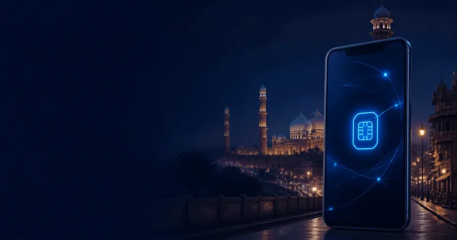 Imported smartphone in Pakistan connecting to mobile data through a travel eSIM